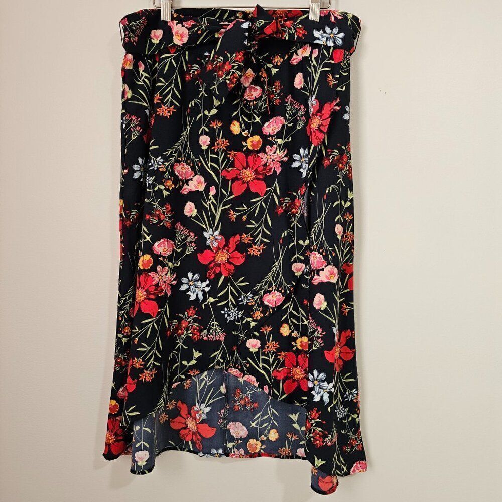 NEW W/O TAG LOFT HIGH LOW FLORAL WRAP STYLE BOHO SKIRT SIZE 12 / L